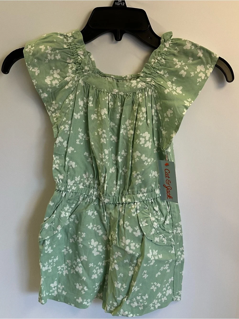 Cat & Jack Green Butterfly Toddler Romper Size 4T NEW